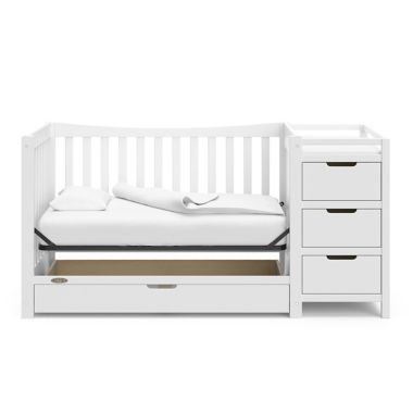 Graco&trade; Remi 4-in-1 Convertible Crib and Changer in White. View a larger version of this product image.