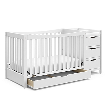 Graco&reg; Remi 4-in-1 Convertible Crib and Changer in White. View a larger version of this product image.