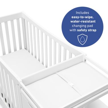 Graco&trade; Remi 4-in-1 Convertible Crib and Changer in White. View a larger version of this product image.