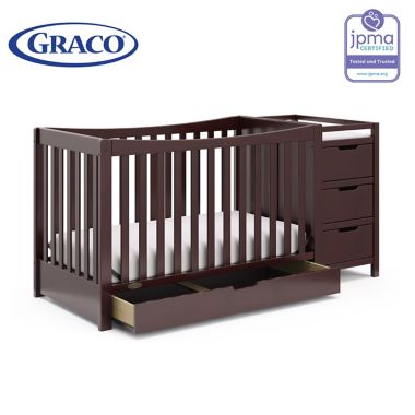 Graco&trade; Remi 4-in-1 Convertible Crib and Changer in Espresso. View a larger version of this product image.