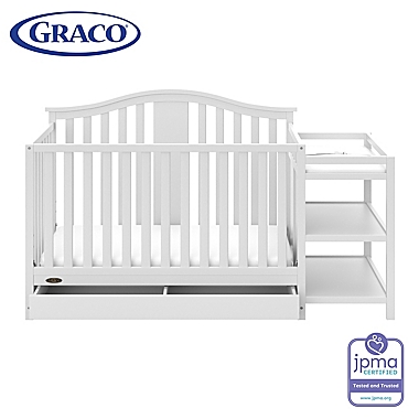Graco&trade; Solano 4-in-1 Convertible Crib and Changer in White. View a larger version of this product image.