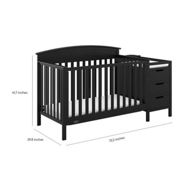 Graco&reg; Benton 4-in-1 Convertible Crib and Changer in Black. View a larger version of this product image.