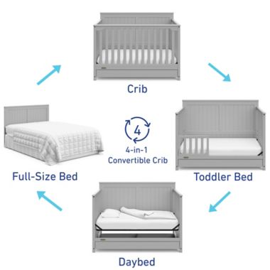 Graco&reg; Hadley 4-in-1 Convertible Crib with Drawer in Pebble Grey. View a larger version of this product image.