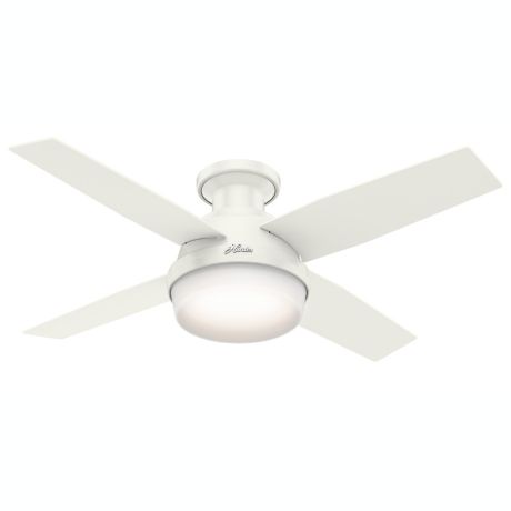 Hunter 44 Inch Dempsey 2 Light Low, Hunter Flush Mount Ceiling Fan With Remote Control