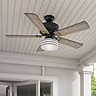 Alternate image 1 for Hunter&reg; 52-Inch Cedar Key Indoor/Outdoor 1-Light Ceiling Fan in Matte Black with Remote Control