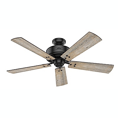 Hunter&reg; 52-Inch Cedar Key Indoor/Outdoor 1-Light Ceiling Fan in Matte Black with Remote Control. View a larger version of this product image.