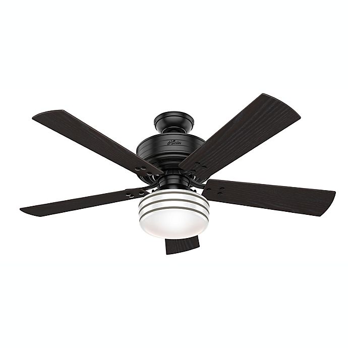Hunter 52 Inch Cedar Key Indoor, Dempsey 52 In Led Indoor Outdoor Matte Black Ceiling Fan With Light