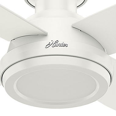 Hunter&reg; 52-Inch Dempsey Low Profile Ceiling Fan in White with Remote Control. View a larger version of this product image.