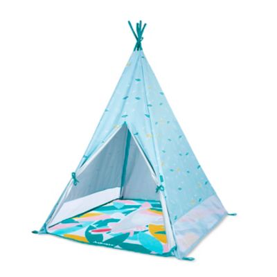 american kids play tent