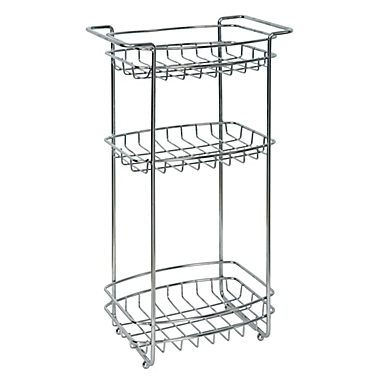 Zenna Home&reg; 3-Shelf Floor Stand in Chrome. View a larger version of this product image.