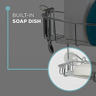 Zenna Home&reg; Premium Over-the-Shower Door Caddy in Stainless Steel. View a larger version of this product image.