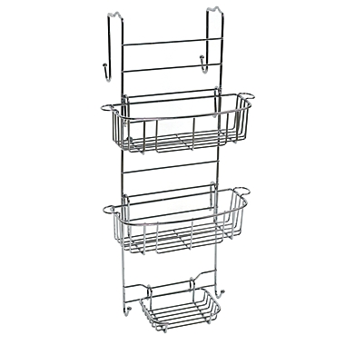Zenna Home&reg; Premium Over-the-Shower Door Caddy in Stainless Steel. View a larger version of this product image.