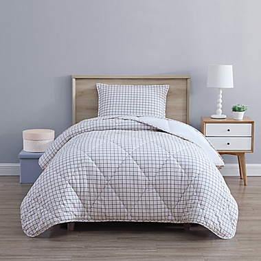UGG&reg; Juvie 2-Piece Twin Flannel Comforter Set in Peach Tatter. View a larger version of this product image.