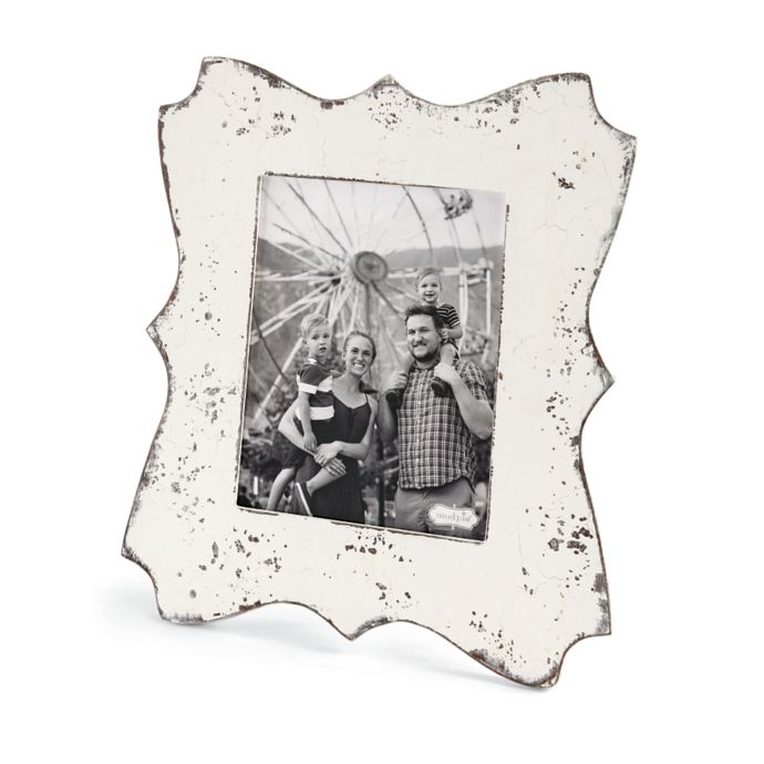 Mud Pie® 8Inch x 10Inch Scalloped Picture Frame in Distressed White
