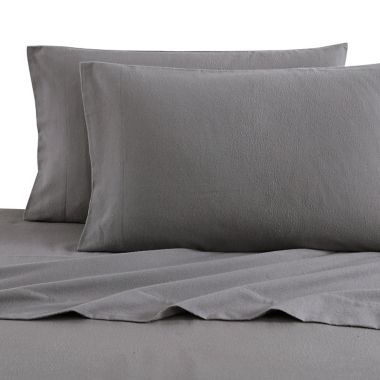 Bee &amp; Willow&trade; Solid Flannel Queen Sheet Set in Charcoal. View a larger version of this product image.