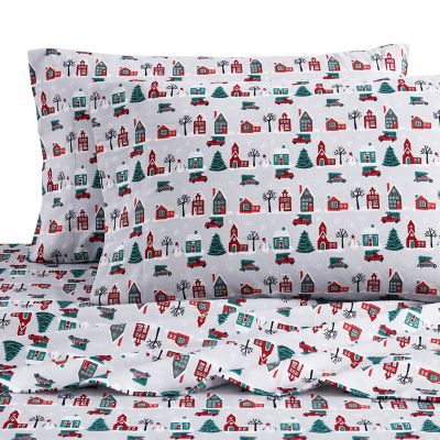 Bee &amp; Willow&trade; Christmas Village Flannel Queen Sheet Set