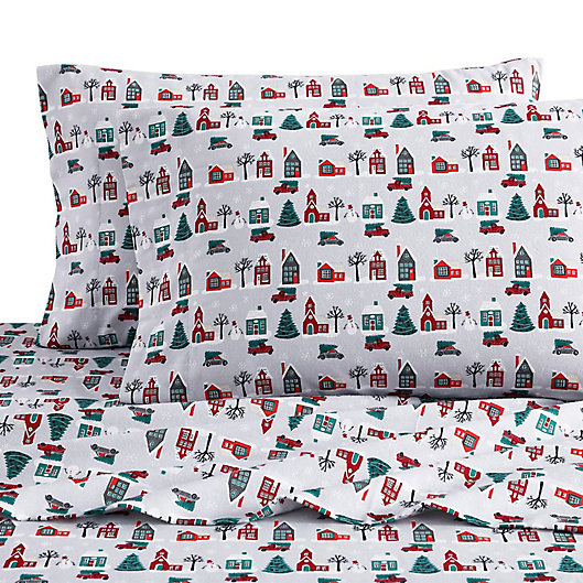 Alternate image 1 for Bee & Willow™ Home Christmas Village Flannel Full Sheet Set