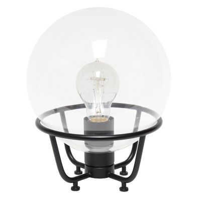 Get the Old World Globe Table Lamp In Matte Black With Glass Shade from