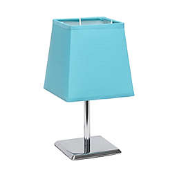 Mini Table Lamp in Chrome with Square Empire Fabric Shade