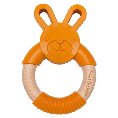 Wood and Silicone Bunny Teething Ring