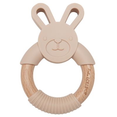 Wood and Silicone Bunny Teething Ring