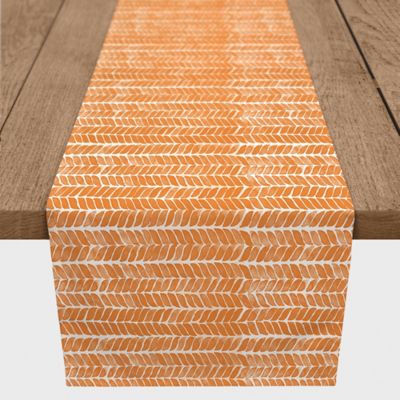 Designs Direct Fall Herringbone Table Runner in Orange