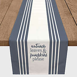Designs Direct "Autumn Leaves & Pumpkins Please" Table Runner in Blue