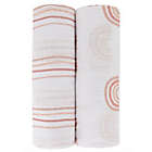 Alternate image 0 for Ely&#39;s &amp; Co. 2-Pack Rainbow Cotton Muslin Swaddle Blankets in Pink