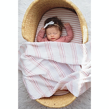 Ely&#39;s &amp; Co. 2-Pack Rainbow Cotton Muslin Swaddle Blankets in Pink. View a larger version of this product image.
