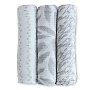 Ely&#39;s &amp; Co. 3-Pack Feathers Cotton Muslin Swaddle Blankets in Grey
