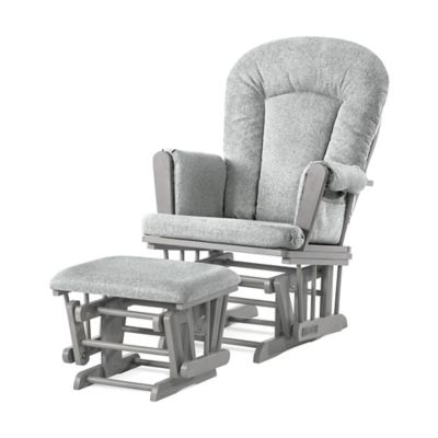 pink and white glider rocker