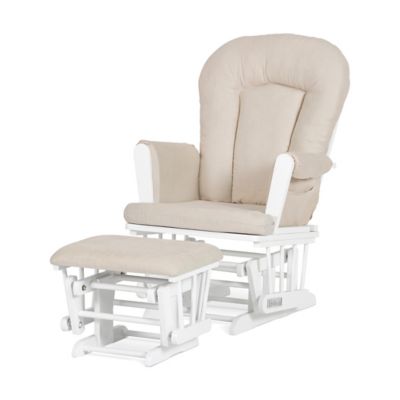 Child Craft&trade; Forever Eclectic&trade; Tranquil Glider in Matte White/Tan with Ottoman