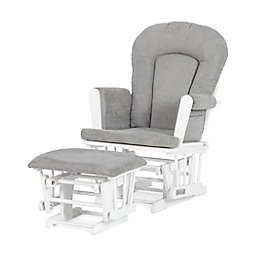 Child Craft™ Forever Eclectic™ Tranquil Glider in Matte White Finish with Ottoman