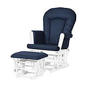 Child Craft&trade; Forever Eclectic&trade; Tranquil Glider in Matte White/Navy with Ottoman