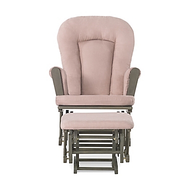 Child Craft&trade; Forever Eclectic&trade; Tranquil Glider in Dapper Grey/Blush with Ottoman. View a larger version of this product image.