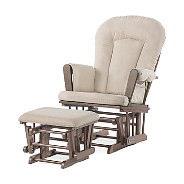 Child Craft&trade; Forever Eclectic&trade; Tranquil Glider in Cocoa Bean/Tan with Ottoman. View a larger version of this product image.