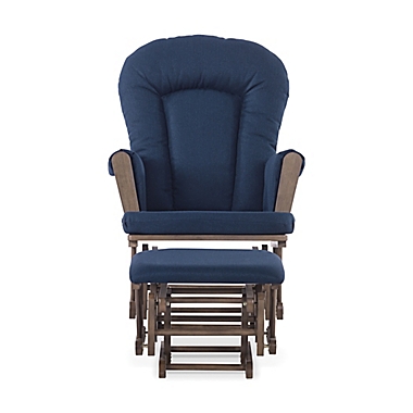 Child Craft&trade; Forever Eclectic&trade; Tranquil Glider in Cocoa Bean/Navy with Ottoman. View a larger version of this product image.