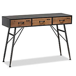 Baxton Studio™ Loyte 3-Drawer Console Table in Black