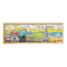 BeginAgain 26-Piece City A to Z Wooden Puzzle Playset