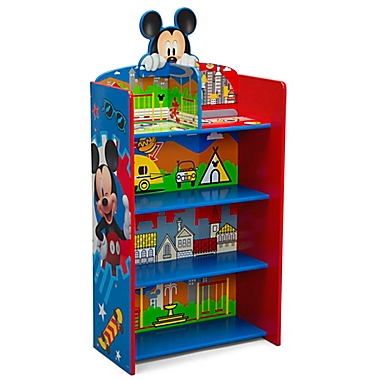 Delta Children&reg; Disney&reg; Mickey Mouse Wooden Playhouse 4-Shelf Bookcase in Red. View a larger version of this product image.