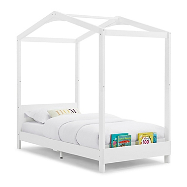 Delta Children Poppy House Twin Platform Bed in Bianca White. View a larger version of this product image.