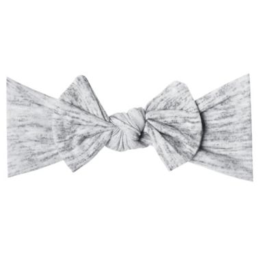Copper Pearl&trade; Newborn Asher Bow Headband in Grey. View a larger version of this product image.