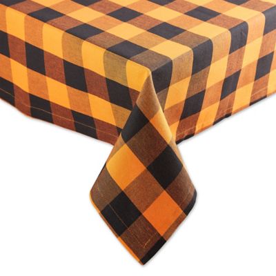 60 by 90-Inch Mahogany T06T9OR Rectangle Tuscany Tablecloth Orange