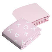 kushies&reg; 2-Pack XO and Solid Flannel Crib Sheets in Pink