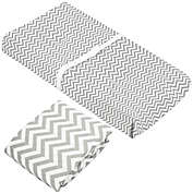 kushies&reg; 2-Piece Chevron Flannel Crib Sheet and Changing Pad Cover Set in Grey