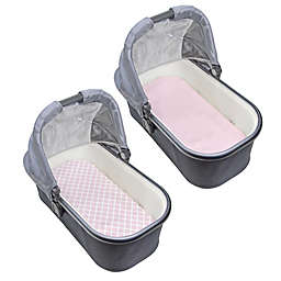 Kushies® 2-Pack Bassinet Sheets in Pink Lattice/Pink Solid