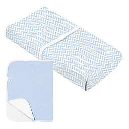 Kushies® Chevron Changing Pad Cover and Liner in Blue