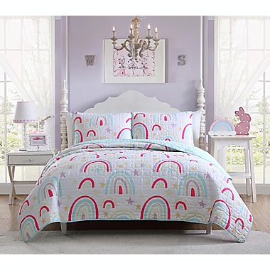 Kute Kids Rainbow Superstar Twin Quilt Set. View a larger version of this product image.