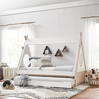 Ti Amo Sahara Teepee Bed &amp; Trundle in White/Natural. View a larger version of this product image.