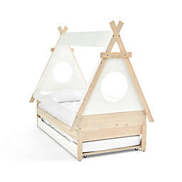 Ti Amo Sahara Teepee Bed & Trundle in White/Natural